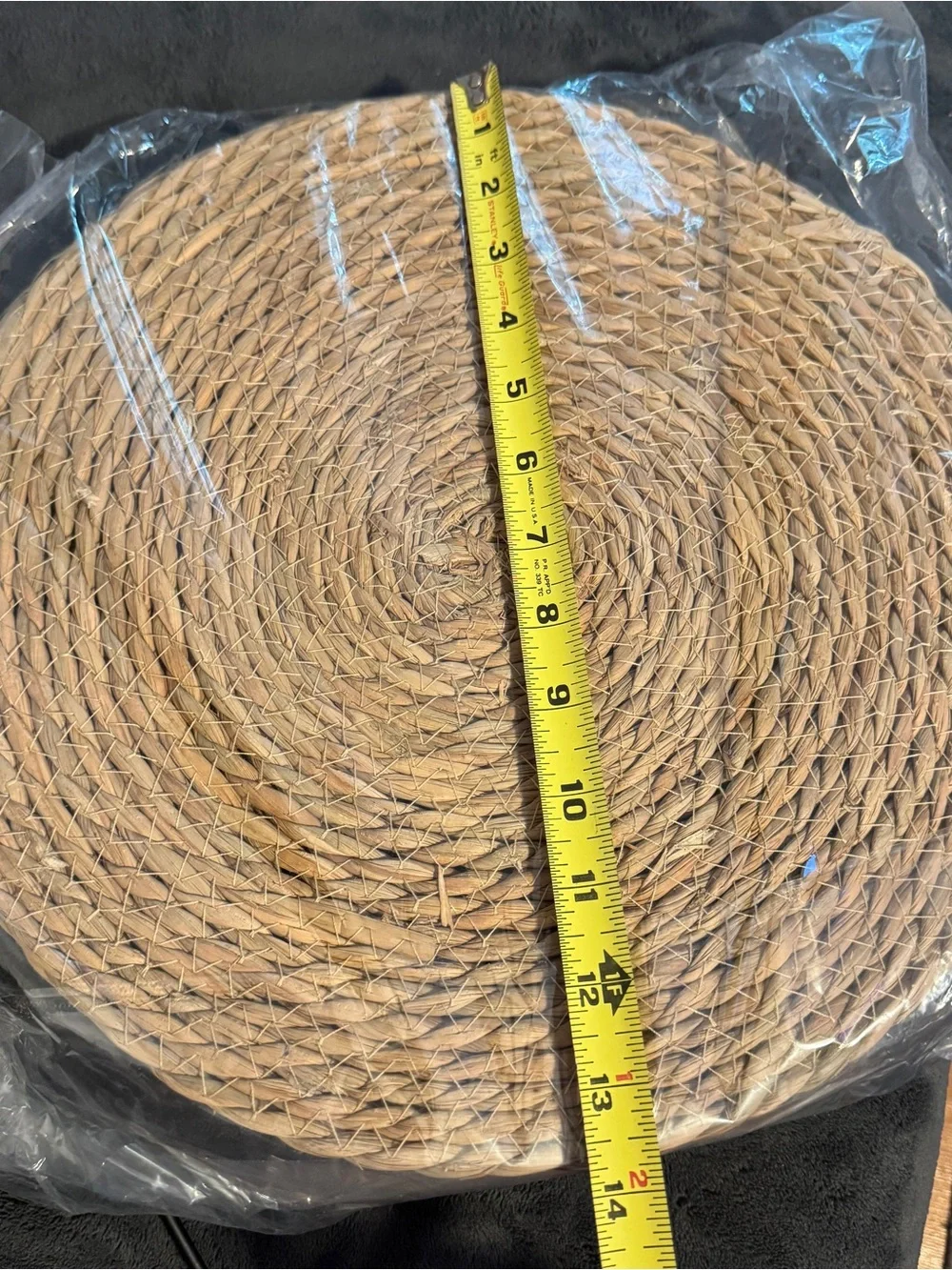 Set of 8 Round Woven Placemats 14” Natural Straw Rustic Boho Table Mats New